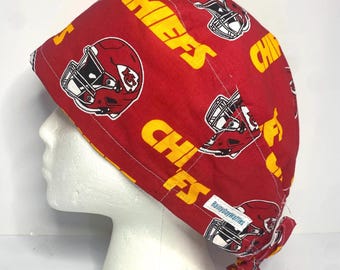 Kansas City Chiefs NFL Scrub Cap: Unisex Cotton Surgical Hat