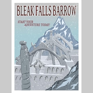 Bleak Falls Barrow Giclee 9&quot;x12&quot; Travel Poster