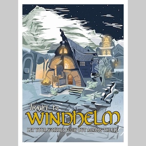 Windhelm Giclee 9&quot;x12&quot; Travel Poster