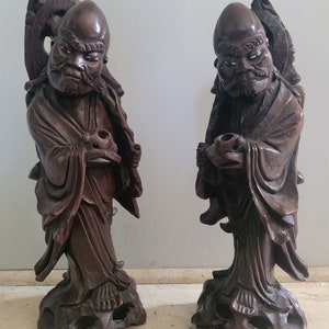 Asian Mahogany Statues: RARE