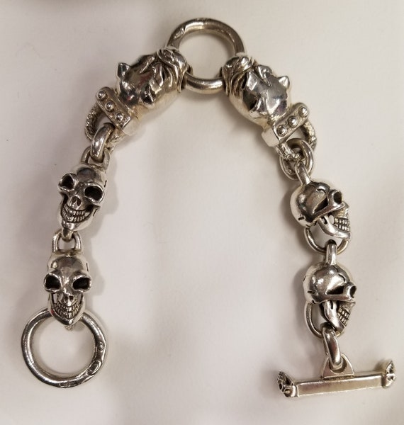 GABORATORY BRACELET With Skull Heads and Bull Dogs - Etsy GABORATORY BRACELET With Skull Heads and Bull Dogs - Etsy