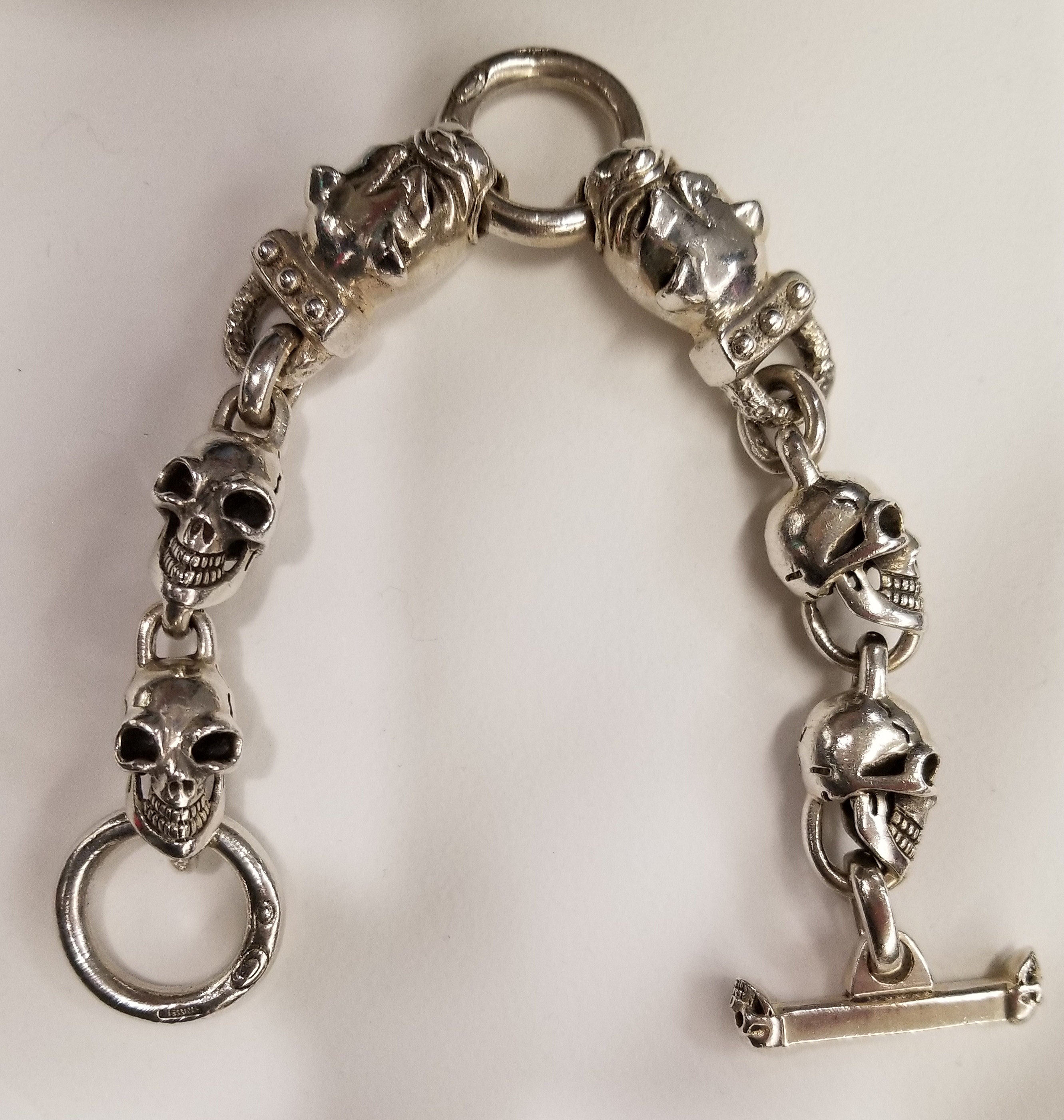 GABORATORY BRACELET With Skull Heads and Bull Dogs - Etsy GABORATORY BRACELET With Skull Heads and Bull Dogs - Etsy