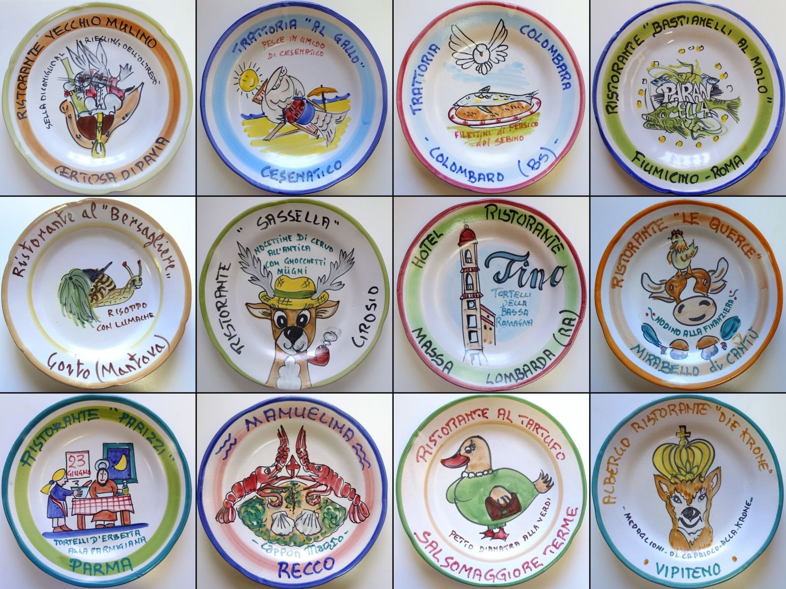 日本人気超絶の Vintage 6 of Set Dishes Restaurant Italian Ricordi Buon 皿・プレート