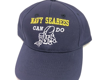 Navy Seabee hat, Retired Seabee, Seabees Can do, Made in the USA Hat