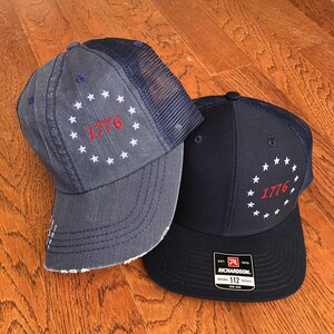 1776 Patriotic hat, American Revolution 13 Colonies Flag, 112 Richardson Snapback hat, His & Hers hat image 1