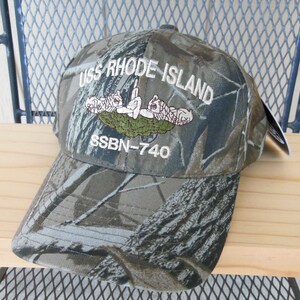 Camouflage Hat, Camo Ball Cap, Submarine, Dolphins, Naval Command Hat, RealTree Hardwoods, Adjustable Back image 2