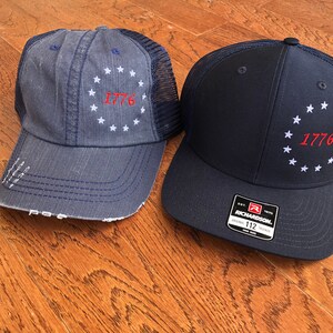 1776 Patriotic hat, American Revolution 13 Colonies Flag, 112 Richardson Snapback hat, His & Hers hat image 2