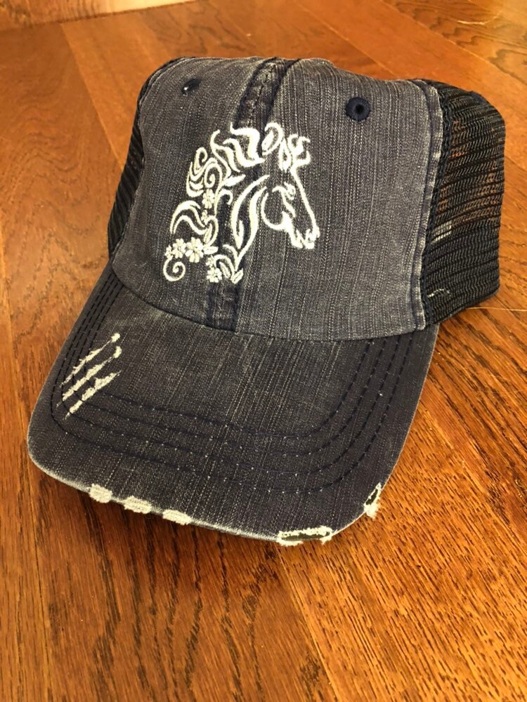 Horse Head Hat Horse Mom Trucker Hat Embroidered Hat Etsy