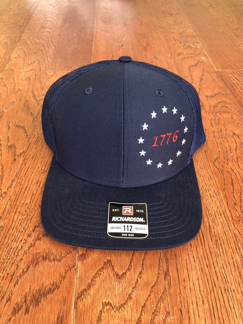 1776 Patriotic hat, American Revolution 13 Colonies Flag, 112 Richardson Snapback hat, His & Hers hat image 4