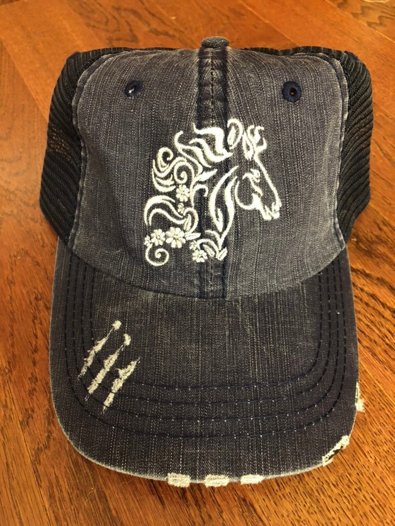 Horse Head Hat Horse Mom Trucker Hat Embroidered Hat Etsy