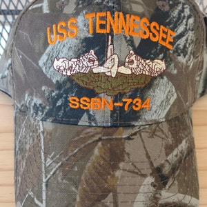 Camouflage Hat, Camo Ball Cap, Submarine, Dolphins, Naval Command Hat, RealTree Hardwoods, Adjustable Back image 5