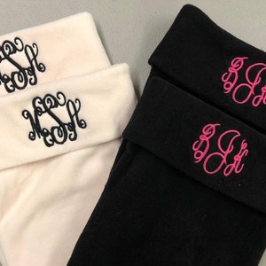 Monogram Boot Socks, Monogrammed Socks, New Englander, Fleece Socks, Rain boot socks, Christmas Gift, Wellington Socks image 1