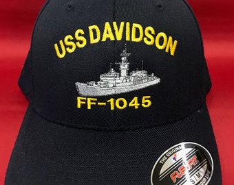 Naval Frigate Surface Command hat, FlexFit Ball Cap, Boat Hat, Enlisted Warfare, ESWS, Military Hat, USS DAVIDSON