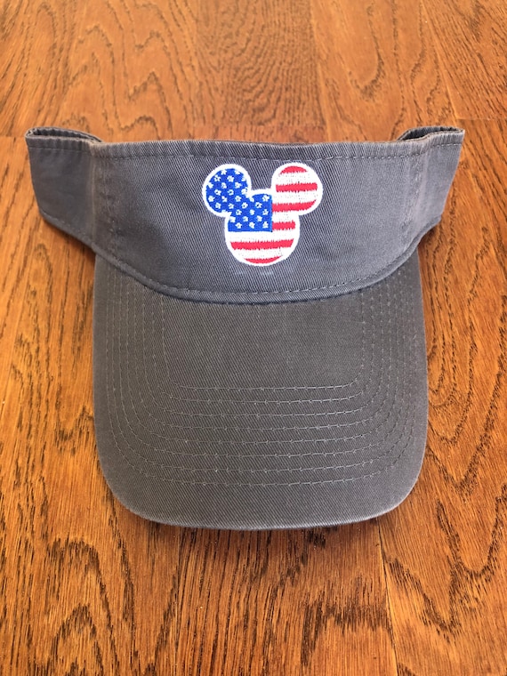 American Flag Mouse Head Visor or Hat 