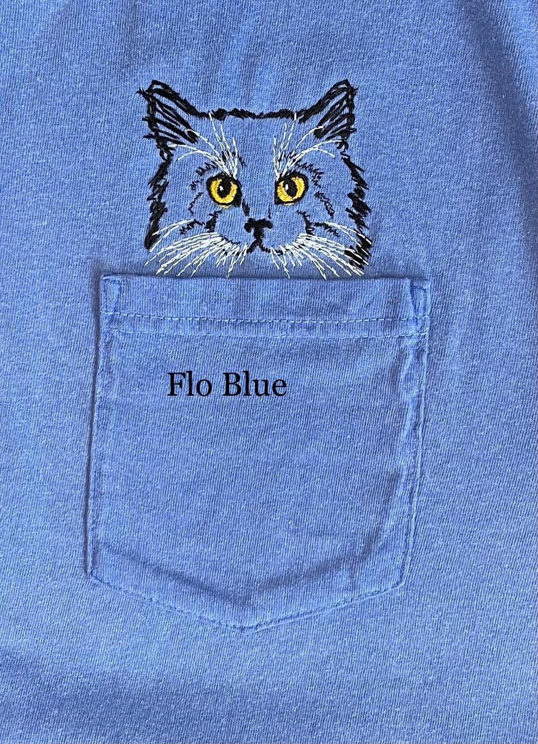 Cat Pocket Flipping off T Shirt