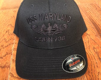 Naval Command hat, ALL BLACK, Submarine warfare, Navy Pride, Navy Veteran, Sailor, Submariner Hat, tone-on-tone