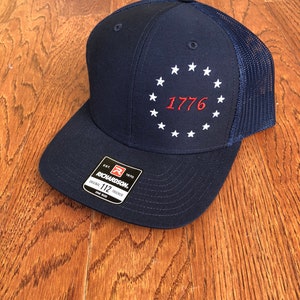 1776 Patriotic hat, American Revolution 13 Colonies Flag, 112 Richardson Snapback hat, His & Hers hat image 3