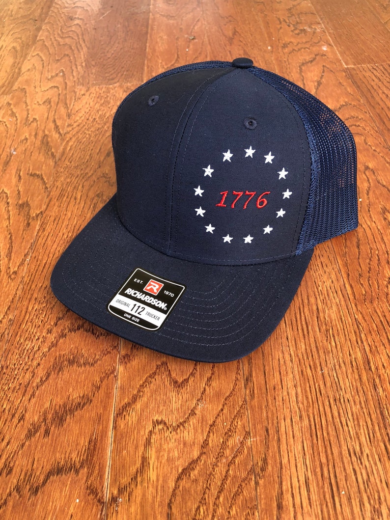 1776 Patriotic hat, American Revolution 13 Colonies Flag, 112 Richardson Snapback hat, His & Hers hat image 3