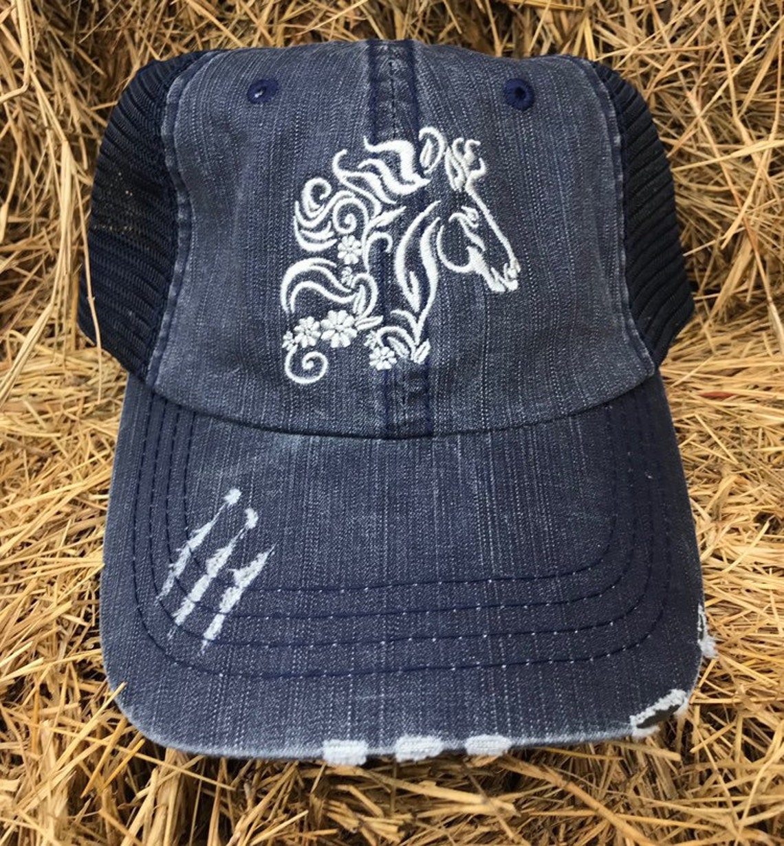 Horse Head Hat Horse Mom Trucker Hat Embroidered Hat Etsy