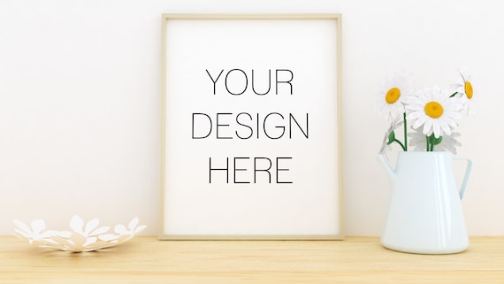 Art Print Mockup Poster Mockup Wood Frame Mockup Modern Etsy