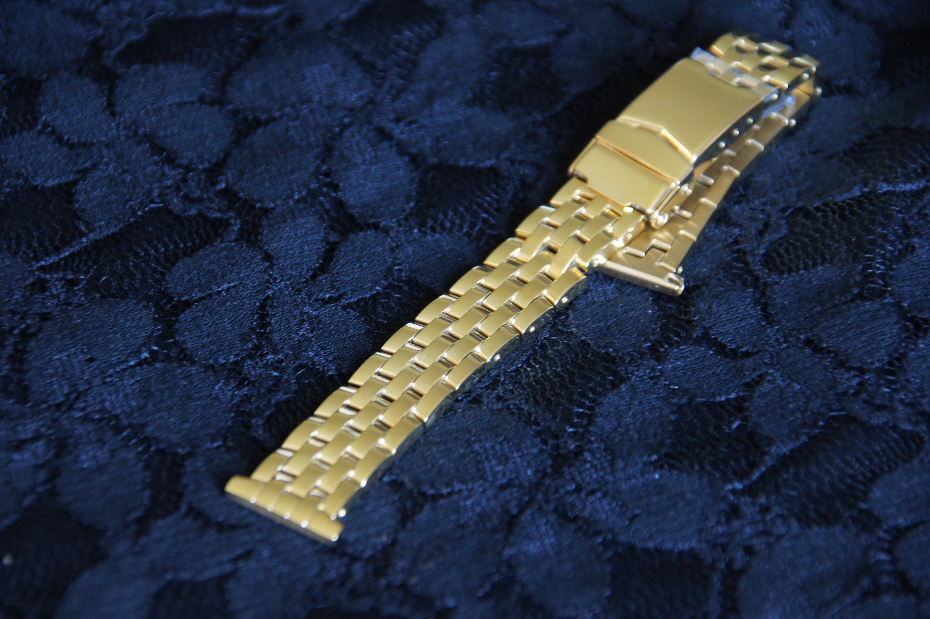 GOLDplated watch strap ROWI stainless steel deploying buckle Etsy