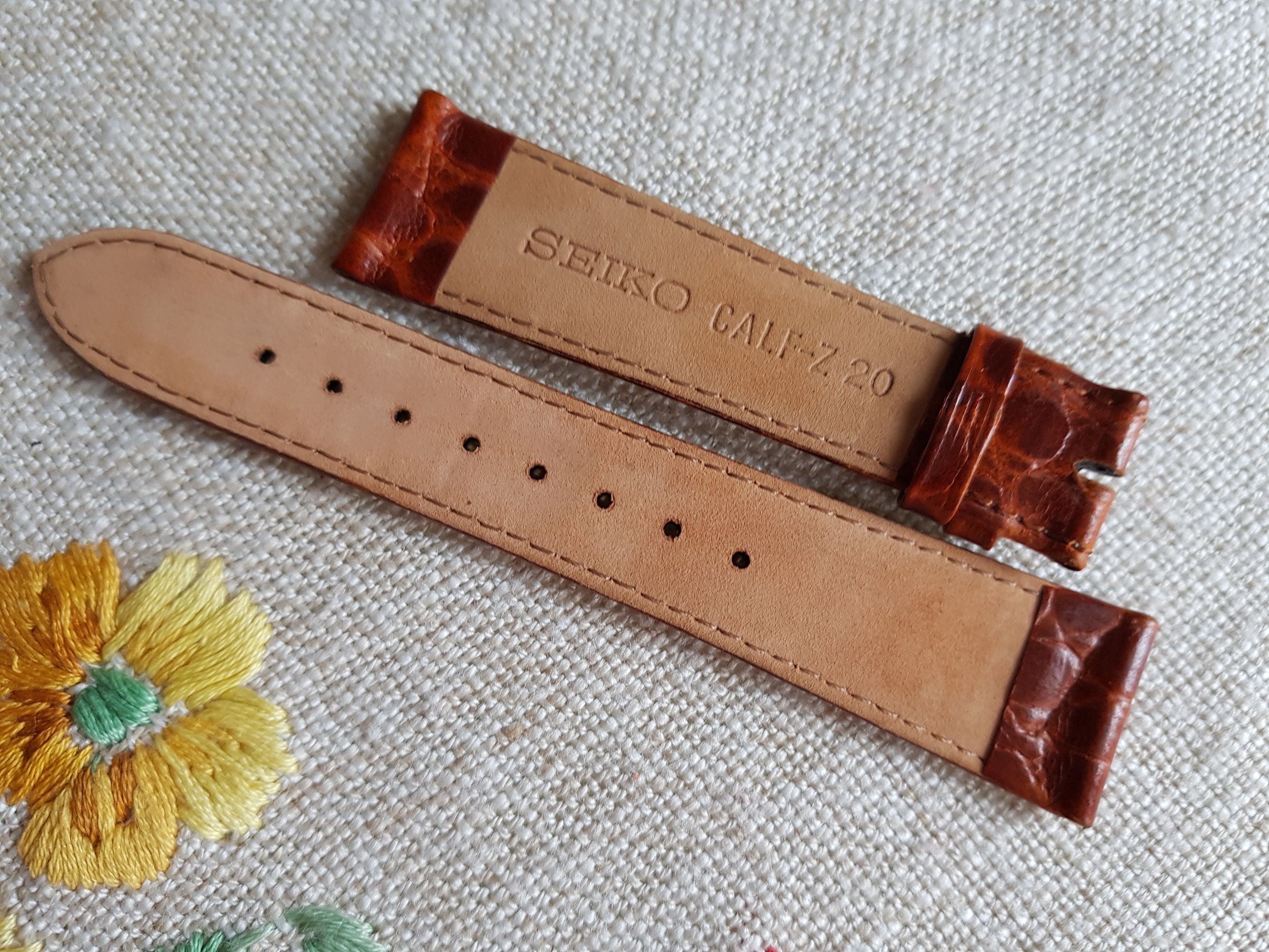 Bracelet de montre cuir véritable NOS marque SEIKO CALF Z - Etsy France