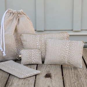Make-up Bag Set-Grand-Pouch-Large Cosmetic Bag-Hair Dryer Bag-Monogrammed Bag-Monogram Make-up Bag-Zipper Bag-Travel Set