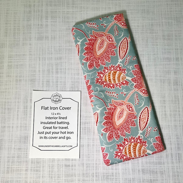 Flat Iron Cover-Flat Iron-Curling Iron Cover-Cover-Floral-Protective Cover-Curling Wand Cover