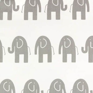 May include: A white background with a repeating pattern of gray elephants. The elephants are stylized and have simple features.