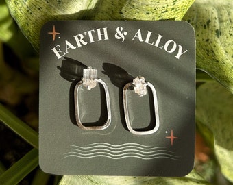 Raw Scapolite Crystal Silver Earrings / Minimal Silver Earrings