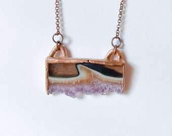 Amethyst Necklace / Copper Electroformed Jewelry