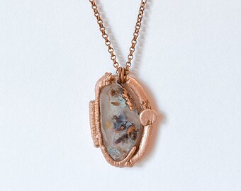 Copper Ore Necklace / Crystal Copper Necklace / Electroformed