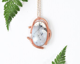 Dendritic Opal Necklace / Pendant / Copper Electroformed Jewelry