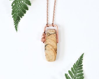 Sonora Dendritic Jasper Pendant / Copper Electroformed Jewelry
