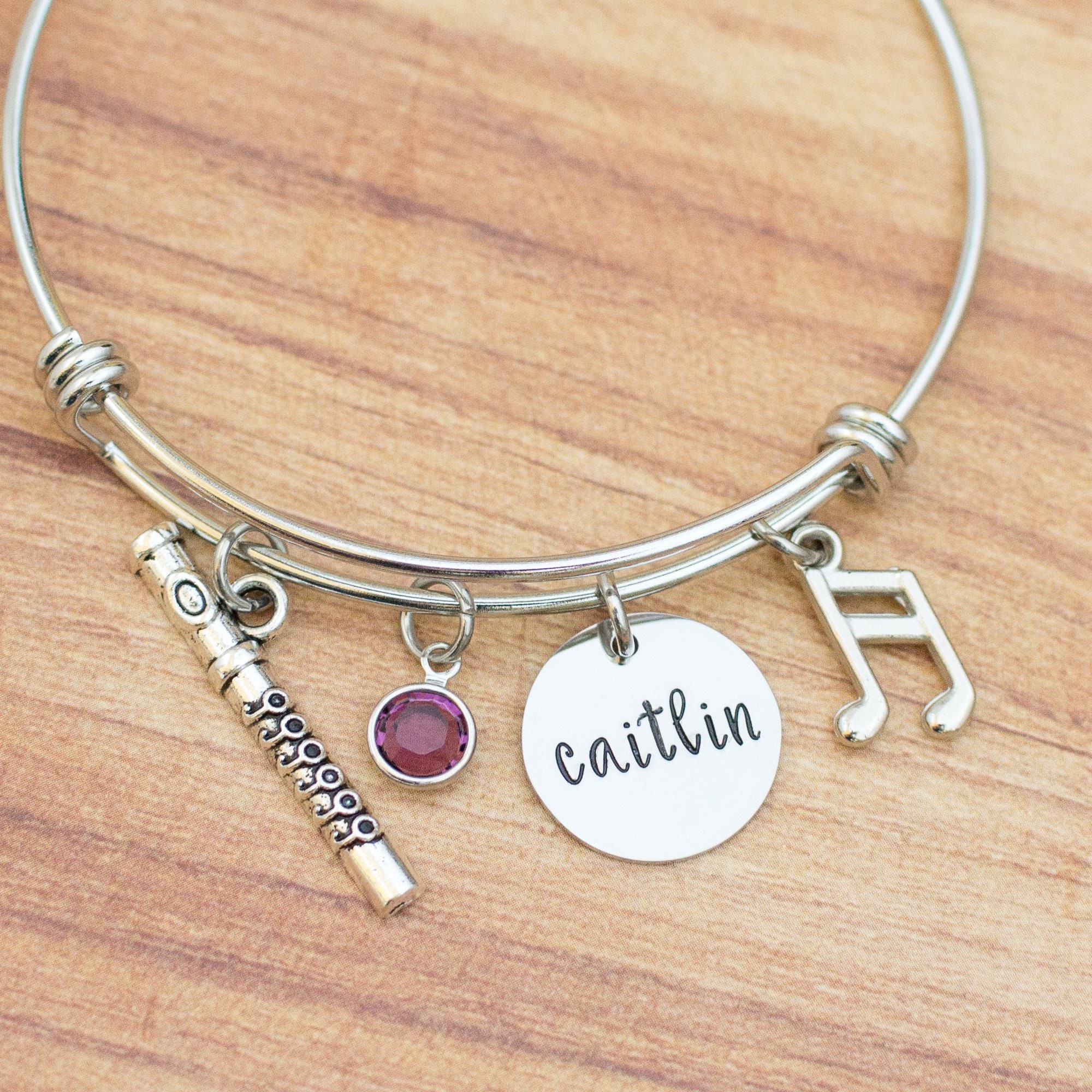 Personalized flute bracelet gift for flute player hand Etsy