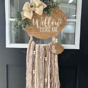 Baby Girl Gender Neutral Boho Hospital Nursery Door Hanger