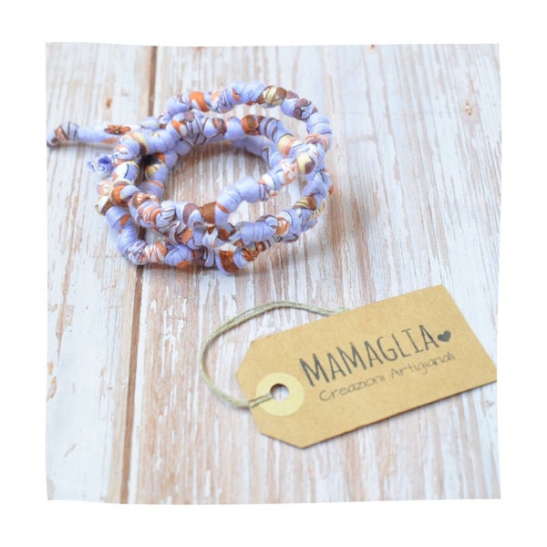 Bracciale con perline di nodi in fettuccia colorata, Bracciale portafortuna donna, Braccialetto perline, Braccialetto personalizzato macrame