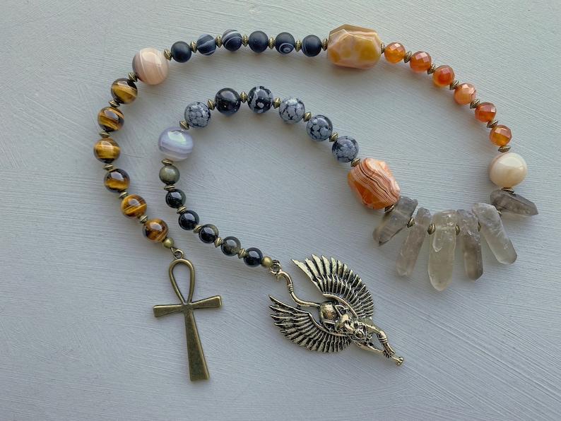 Bastet Prayer Beads Egyptian Goddess Pagan Prayer Beads Etsy