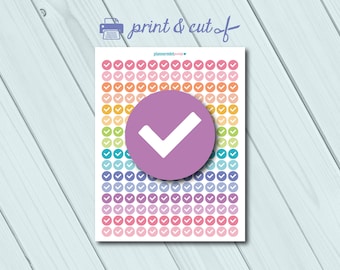Check Mark Stickers - Dots - Printable Stickers - Checkmark - Done - Erin Condren Life Planner - Happy Planner - Personal Planner
