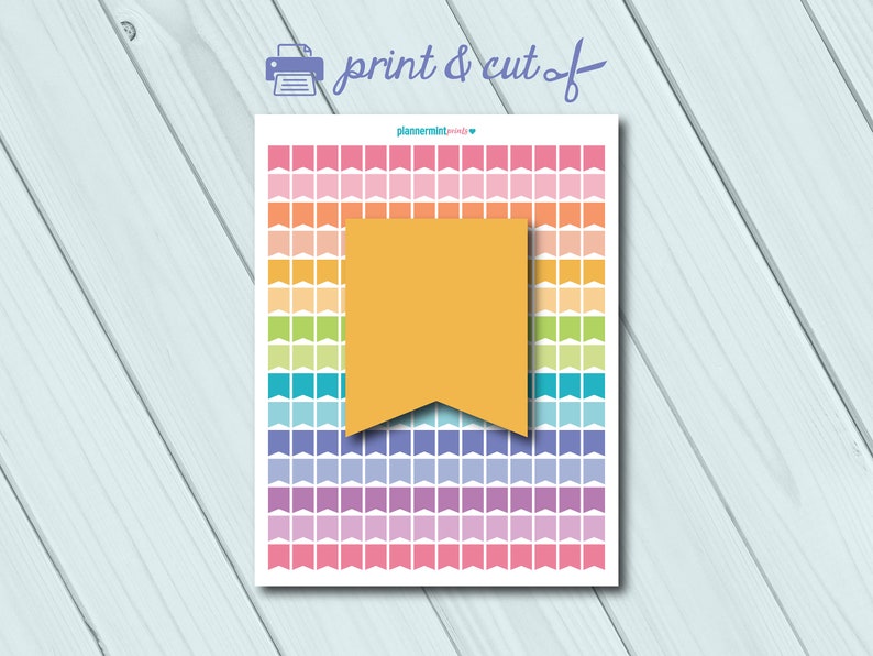 Flag Planner Stickers - Side Flags - Blank Printable Stickers - Flag ...