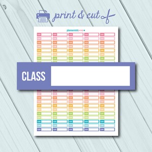 Klasse afdrukbare planner stickers - tracker label - labelstickers - afdrukbare stickers - Erin Condren - Happy Planner - school - universiteit