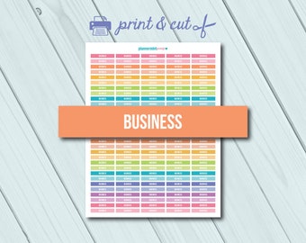 Autocollants Business Planner - En-têtes - Autocollants imprimables - Erin Condren Life Planner - Happy Planner - Personal Planner - Téléchargement immédiat