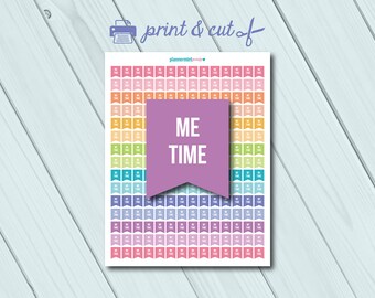 Me Time Planner Stickers - Printable Flag Stickers - Erin Condren - Happy Planner - Personal Planner - Spa Day - Manicure - Pedicure