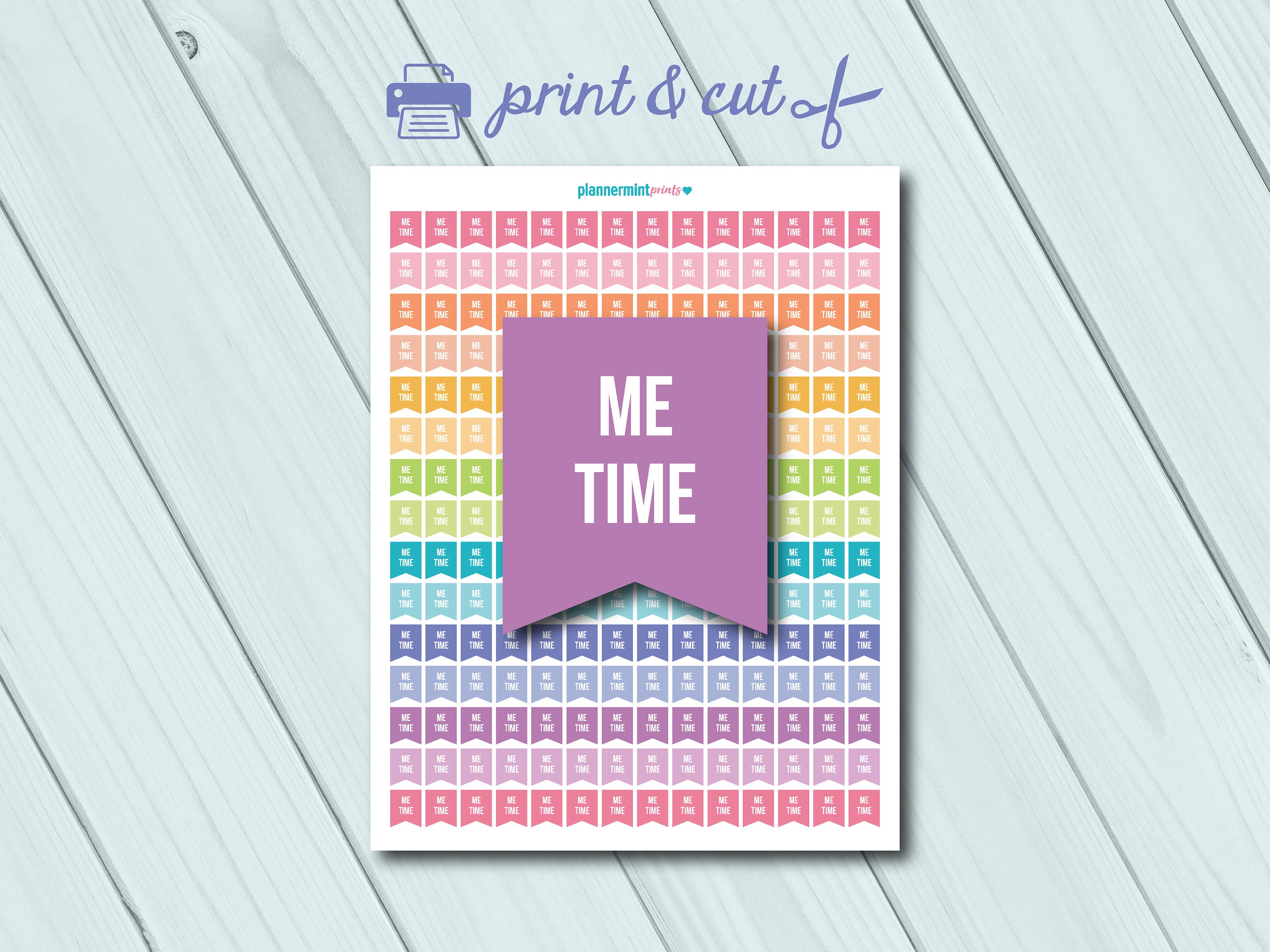 Me Time Planner Stickers - Printable Flag Stickers - Erin Condren ...