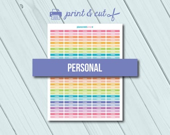 Personal Header Planner Stickers - Printable Planner Stickers - Erin Condren - Happy Planner - Personal Planner - Instant Download