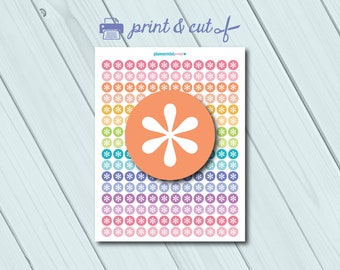 Asterisk Planner Stickers - Dots - Printable Stickers - Erin Condren Life Planner - Happy Planner - Personal Planner - Instant Download