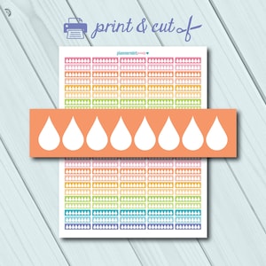 Hydration Printable Planner Stickers - Hydration Tracker Label - Label Stickers - Printable Stickers - Erin Condren - Happy Planner - Water