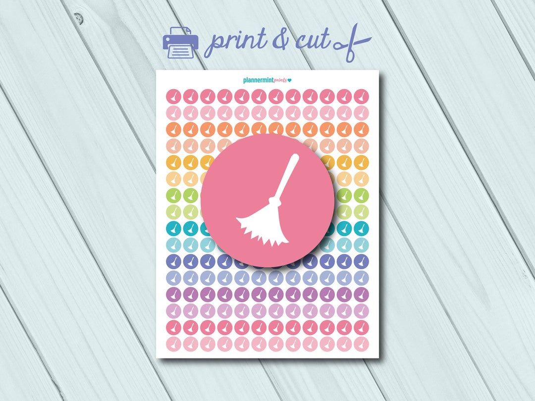PRINTABLE Cleaning Planner Stickers - Dots - Functional Stickers ...