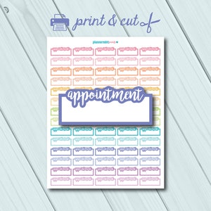 Appointment Printable Planner Stickers - Trackers - Word Outline Fillable Stickers - Erin Condren - Happy Planner - Personal Planner