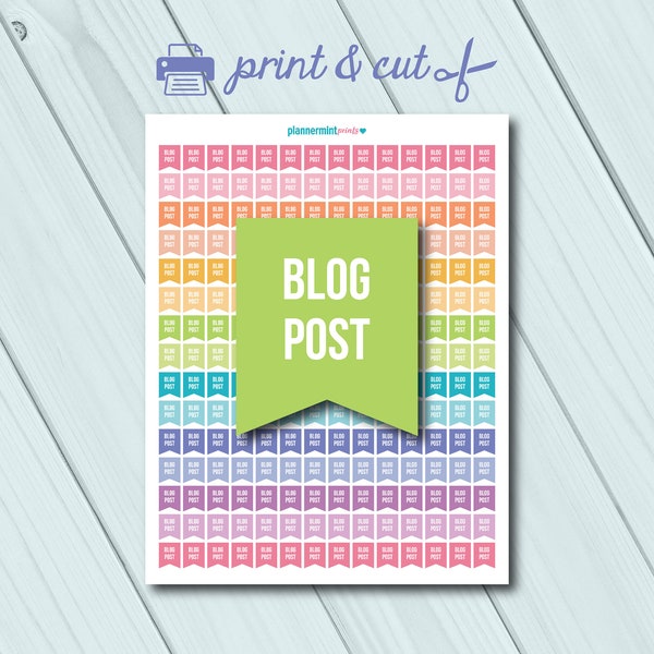 Blog Post Planner Stickers - Side Flags - Printable Stickers - Flag Header - Erin Condren Life Planner - Happy Planner - Personal Planner